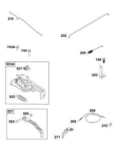 Controls Group Diagram and Parts List for 104M0B-0272-H5 100000 - 19Z999 Briggs and Stratton Engine